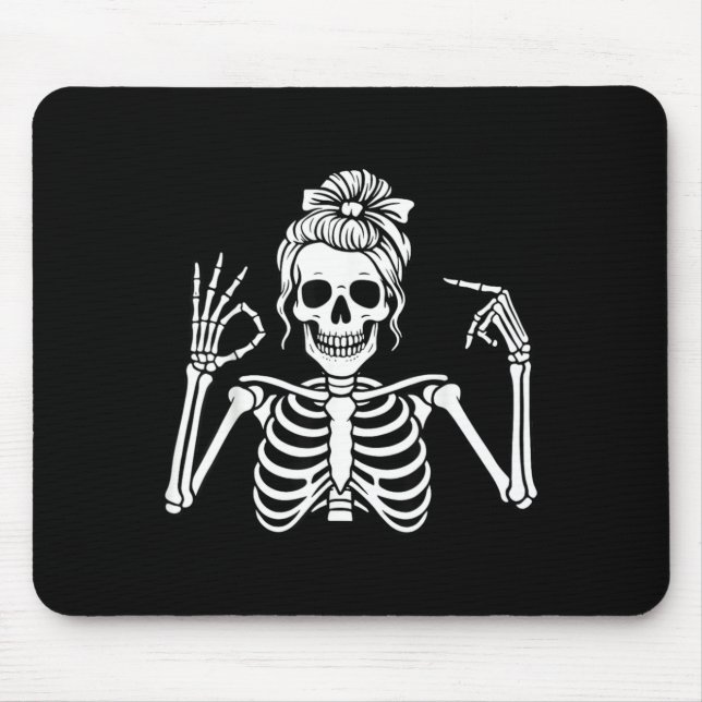 67 Meme Skeleton Hand 6 7 Halloween Six Seven Mouse Pad (Front)