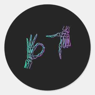 67 Meme Skeleton Hand 6 7 Halloween Six Seven T-sh Classic Round Sticker
