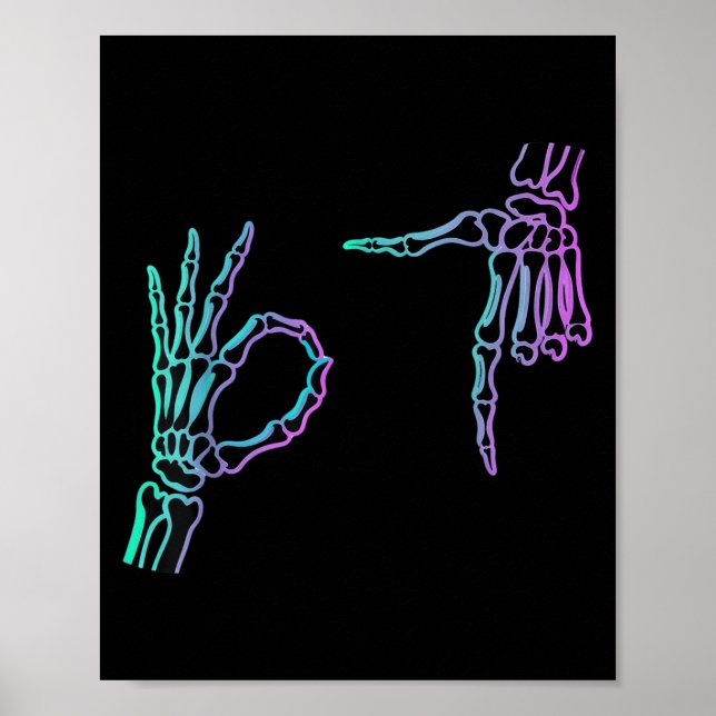 67 Meme Skeleton Hand 6 7 Halloween Six Seven T-sh Poster (Front)