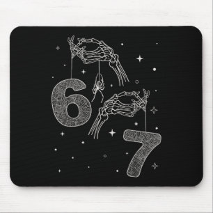 67 Meme Skeleton Hand Funny Halloween Six Seven Te Mouse Pad