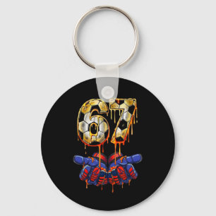 67 Meme Soccer Goalkeeper Gloves Gen Alpha Drip Si Keychain