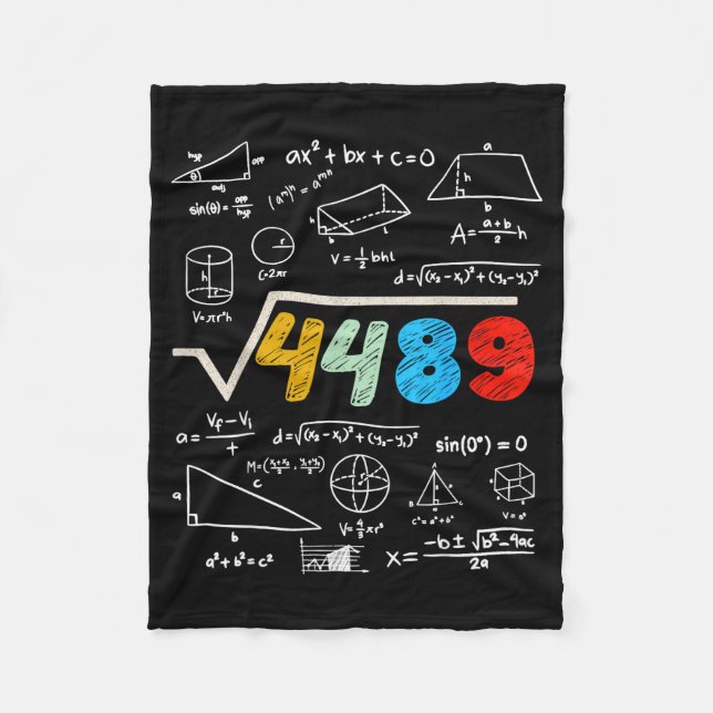 67 Meme Square Root 4489 Do The Math Funny Birthda Fleece Blanket (Front)