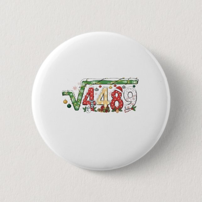67 Meme Square Root 4489 Six Seven Math Christmas 2 Inch Round Button (Front)