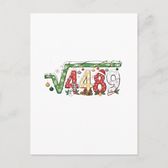 67 Meme Square Root 4489 Six Seven Math Christmas Postcard (Front)