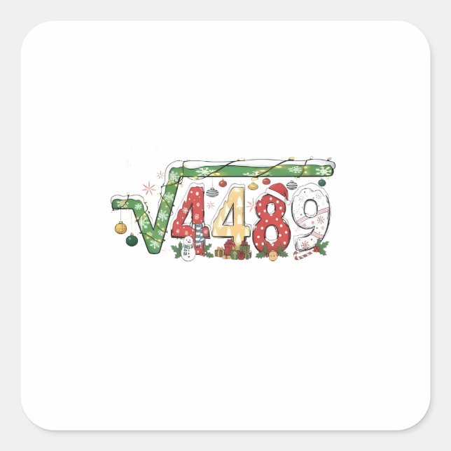 67 Meme Square Root 4489 Six Seven Math Christmas Sticker (Front)