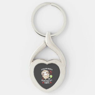 67 Meme Stealing Hearts Valentine's Day Sloth Kids Keychain