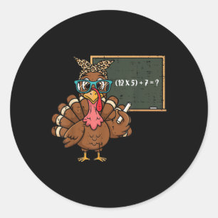 67 Meme Thanksgiving Turkey Funny 6 7 Teacher Men  Classic Round Sticker