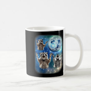 67 Meme Three Racoon Howling At The Moon 67 Coffee Mug