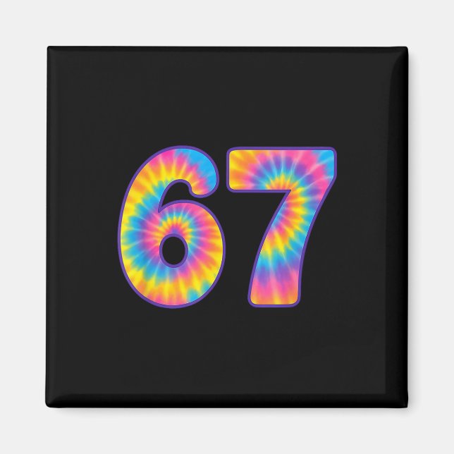 67 Meme Tie Dye Retro Six Seven  Magnet (Front)