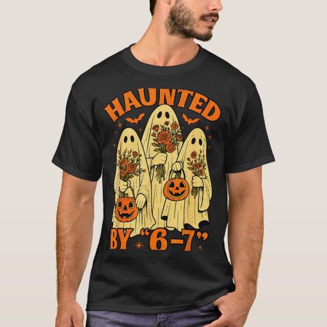 67 Meme Trendy Ghost Halloween Funny Six Seven Gen T-Shirt (Front)