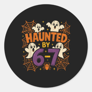 67 Meme Trendy Halloween Funny Six Seven Gen Alpha Classic Round Sticker