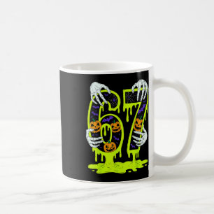 67 Meme Trendy Skeleton Halloween Funny Six Seven  Coffee Mug