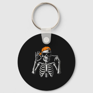 67 Meme Trendy Skeleton Halloween Funny Six Seven  Keychain