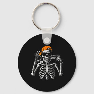 67 Meme Trendy Skeleton Halloween Funny Six Seven Keychain