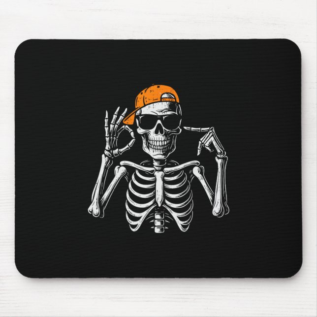 67 Meme Trendy Skeleton Halloween Funny Six Seven  Mouse Pad (Front)