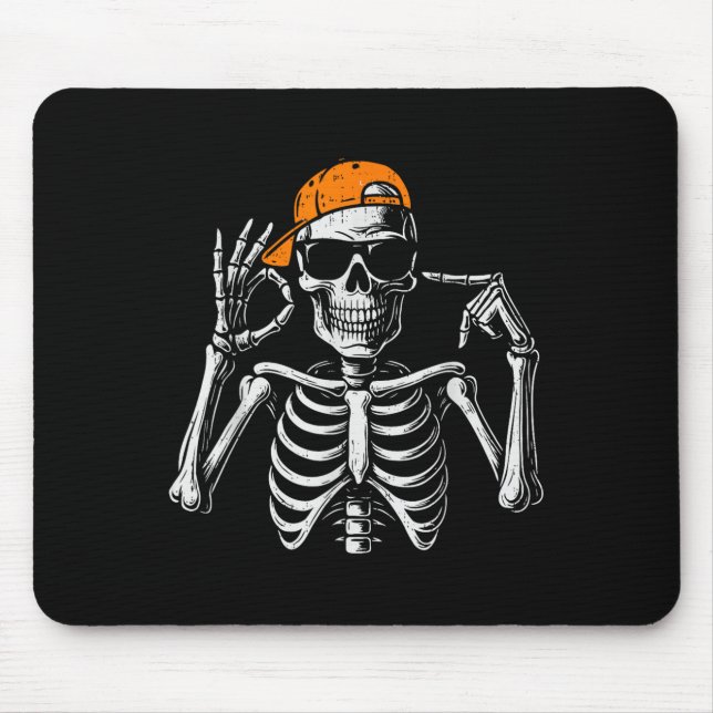 67 Meme Trendy Skeleton Halloween Funny Six Seven  Mouse Pad (Front)