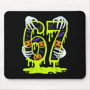 67 Meme Trendy Skeleton Halloween Funny Six Seven Mouse Pad