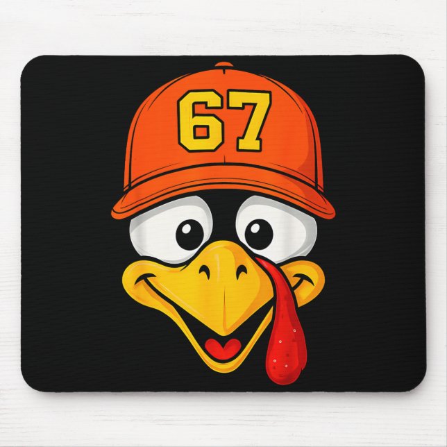 67 Meme Turkey Face Six Seven Thanksgiving 6 7 Men Mouse Pad (Front)