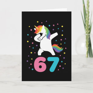 67 Meme Unicorn for Girls Six Seven Gen Alpha Card