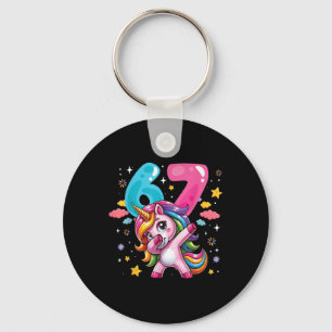 67 Meme Unicorn For Girls Six Seven Meme Brainrot  Keychain