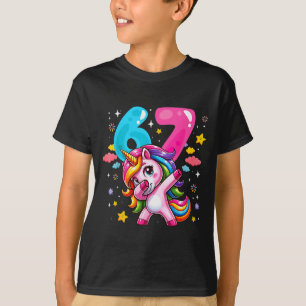 67 Meme Unicorn For Girls Six Seven Meme Brainrot  T-Shirt