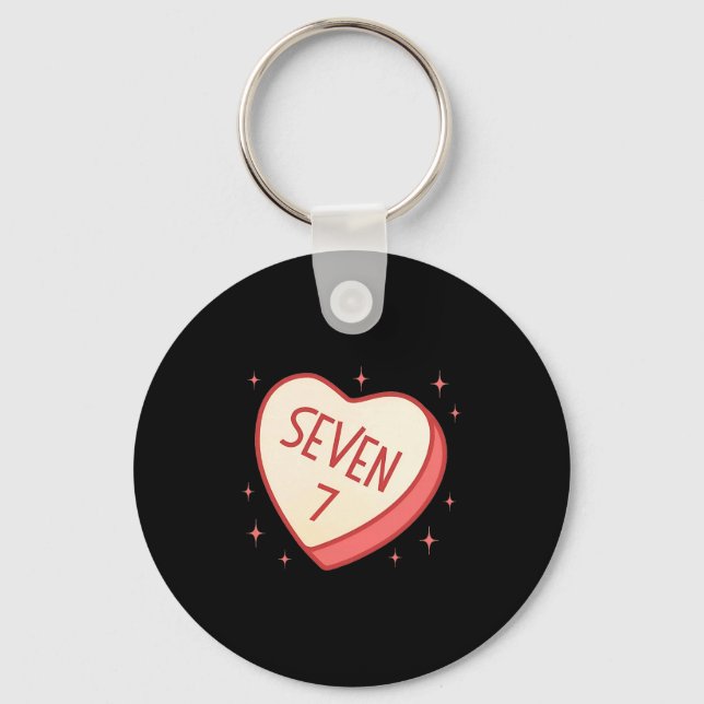 67 Meme Valentines Day Candy Heart Six Seven Match Keychain (Front)