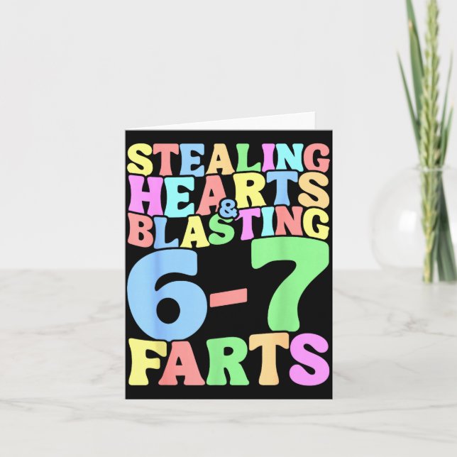 67 Meme Valentine's Day Six Seven 6-7 Funny Steali Card (Front)