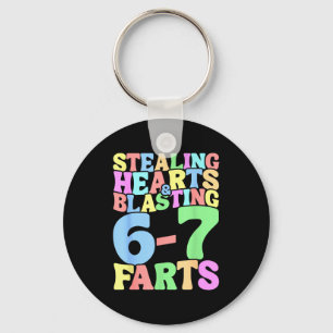 67 Meme Valentine's Day Six Seven 6-7 Funny Steali Keychain