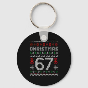 67 Meme Xmas Gen Alpha Fun Six Seven Ugly Christma Keychain