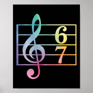 67 Music Meme Slang Six Seven Music Teacher Funny  Poster