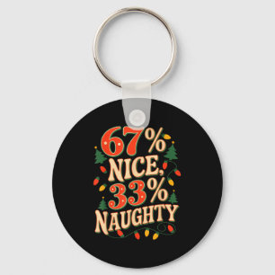 67% Nice Christmas Xmas Holiday Number 67 Keychain