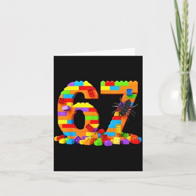 67 Number Meme Six Seven 6 7 Building Blocks Gen A Card (Front)