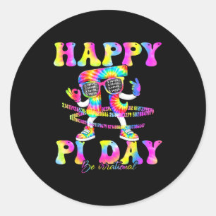 67 number meme tie dye rainbow six seven 3.14 day classic round sticker