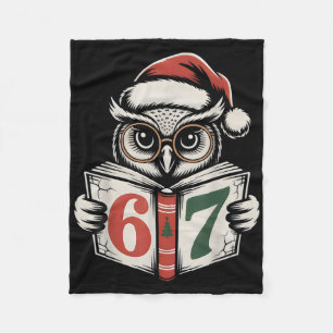 67 Number Owl Christmas Internet Meme Holiday  Fleece Blanket