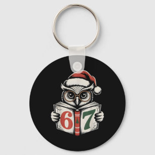 67 Number Owl Christmas Internet Meme Holiday  Keychain