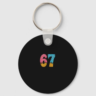 67 Number Six Seven Alpha Slang Ice Cream Drip Fun Keychain