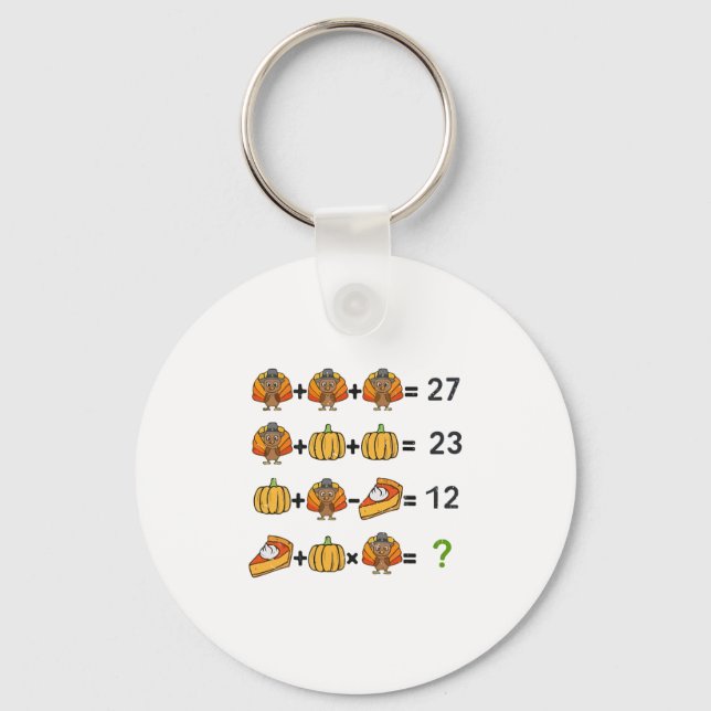 67 Order Operation Math Teacher Thanksgiving Turke Keychain (Front)