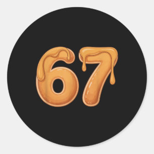 67 Pancake Meme Funny Six Seven Slang  Classic Round Sticker