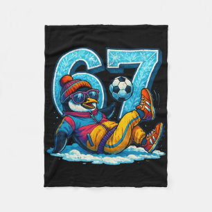 67 Penguin Soccer Funny Winter Meme Gift _1 Fleece Blanket