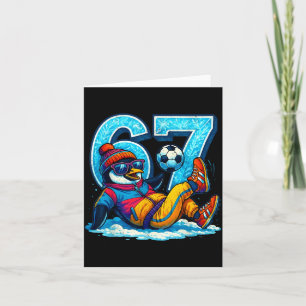67 Penguin Soccer Funny Winter Meme Gift  Card