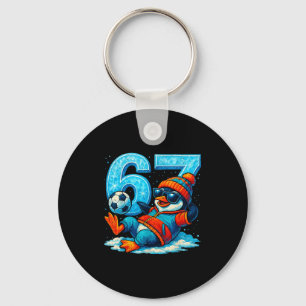 67 Penguin Soccer Funny Winter Meme Gift  Keychain