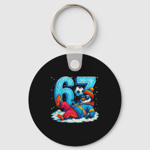 67 Penguin Soccer Funny Winter Meme Gift  Keychain