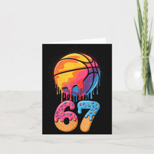 67 Player 67th Birthday Basketball Drip Number Ice Card