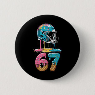 67 Player 67th Birthday Ice Cream American Footbal 2 Inch Round Button