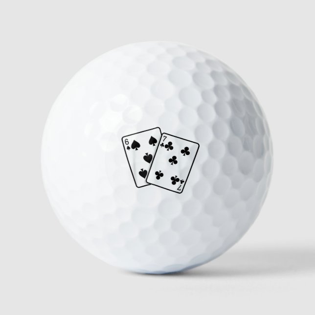 67 Playing Cards Meme Funny Six Seven Golf Balls (Front)