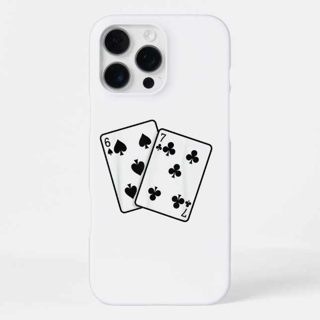 67 Playing Cards Meme Funny Six Seven iPhone Case (Back)
