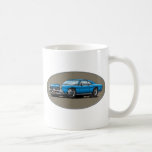 67 Pontiac GTO_blue Coffee Mug<br><div class="desc">1966, 1967, 389, 400, illustration, tiger, goat, gto, hurst, art, cartoon, lemans, muscle car, pontiac, quadrajet, ram air, tempest, tri power, blue, race, drag</div>