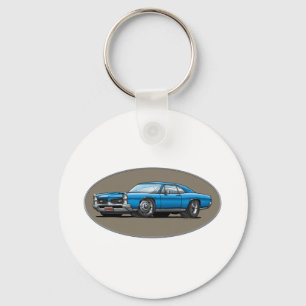 67 Pontiac GTO_blue Keychain