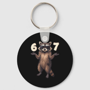 67 Raccoon 6-7 Hands Se Funny Gen Alpha Kids Teens Keychain