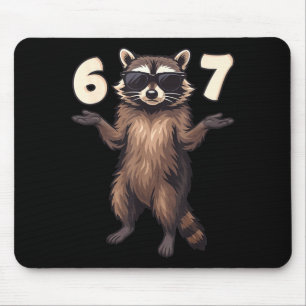 67 Raccoon 6-7 Hands Se Funny Gen Alpha Kids Teens Mouse Pad